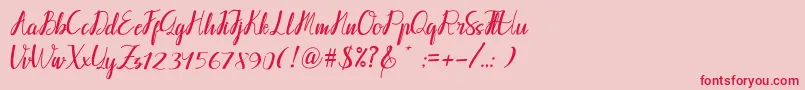 Callpediascriptdemo Font – Red Fonts on Pink Background