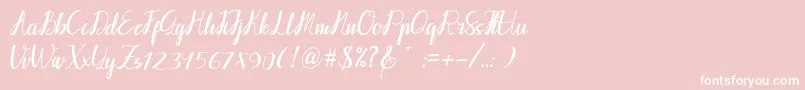Callpediascriptdemo-Schriftart – Weiße Schriften auf rosa Hintergrund