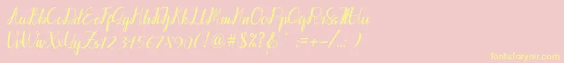 Callpediascriptdemo Font – Yellow Fonts on Pink Background
