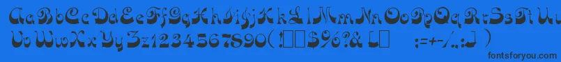 OpusOblique Font – Black Fonts on Blue Background