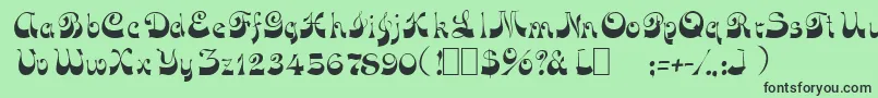 OpusOblique Font – Black Fonts on Green Background