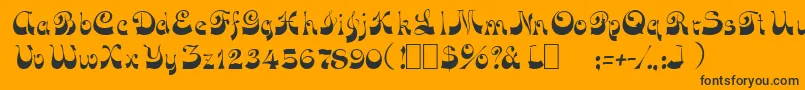 OpusOblique-Schriftart – Schwarze Schriften auf orangefarbenem Hintergrund