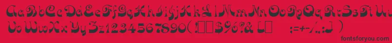 OpusOblique Font – Black Fonts on Red Background