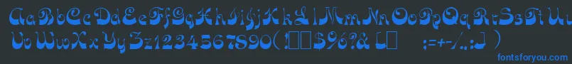 OpusOblique Font – Blue Fonts on Black Background