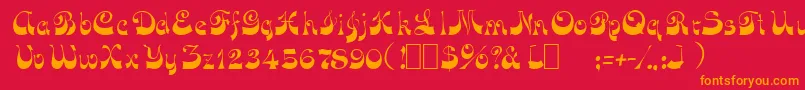 OpusOblique Font – Orange Fonts on Red Background