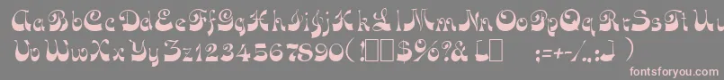 フォントOpusOblique – 灰色の背景にピンクのフォント