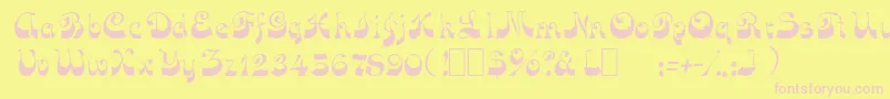 OpusOblique Font – Pink Fonts on Yellow Background