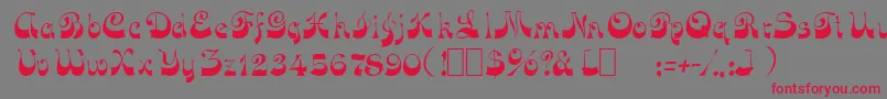 OpusOblique Font – Red Fonts on Gray Background