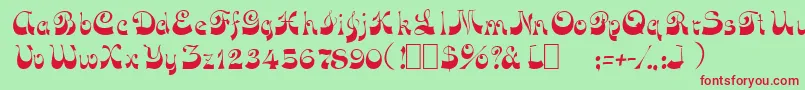 OpusOblique Font – Red Fonts on Green Background