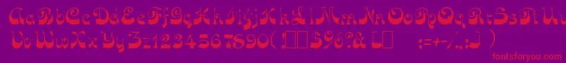 OpusOblique Font – Red Fonts on Purple Background