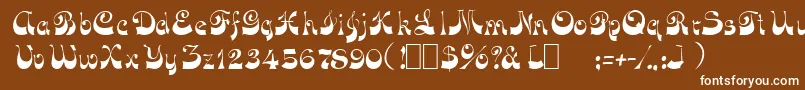 フォントOpusOblique – 茶色の背景に白い文字