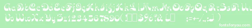 OpusOblique Font – White Fonts on Green Background