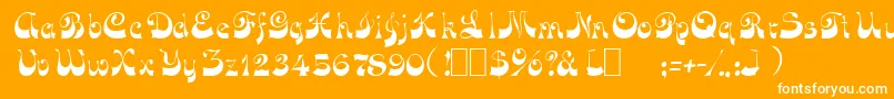 Шрифт OpusOblique – белые шрифты на оранжевом фоне