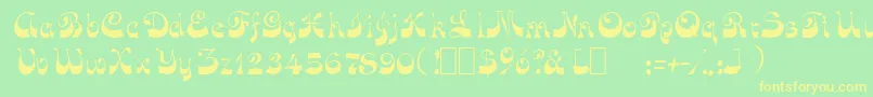 OpusOblique Font – Yellow Fonts on Green Background