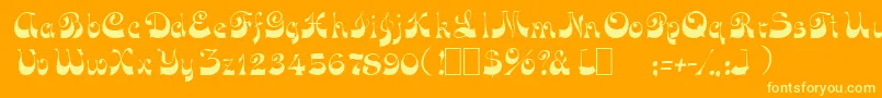 フォントOpusOblique – オレンジの背景に黄色の文字
