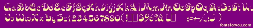 OpusOblique Font – Yellow Fonts on Purple Background