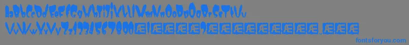 フォントNumskull – 灰色の背景に青い文字