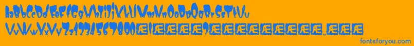 Numskull Font – Blue Fonts on Orange Background
