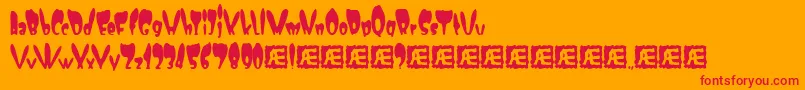 Numskull Font – Red Fonts on Orange Background