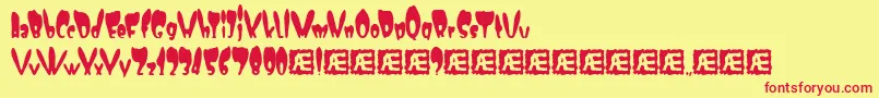 Numskull-fontti – punaiset fontit keltaisella taustalla