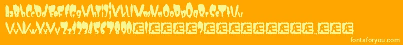 Numskull Font – Yellow Fonts on Orange Background