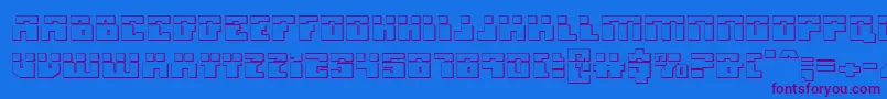 Czcionka Micronianla3D – fioletowe czcionki na niebieskim tle