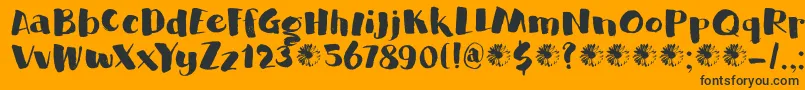 DkGardenBed Font – Black Fonts on Orange Background