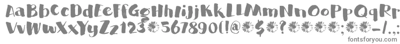 DkGardenBed-fontti – harmaat kirjasimet valkoisella taustalla