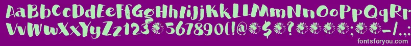 DkGardenBed Font – Green Fonts on Purple Background