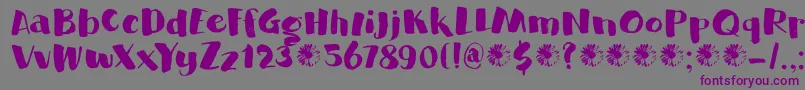 DkGardenBed Font – Purple Fonts on Gray Background