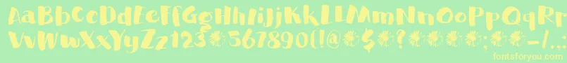 DkGardenBed Font – Yellow Fonts on Green Background