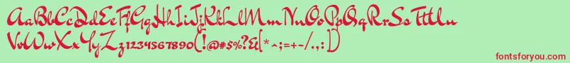 DrsugiyamaRegular Font – Red Fonts on Green Background