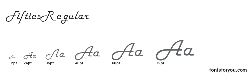 FiftiesRegular Font Sizes