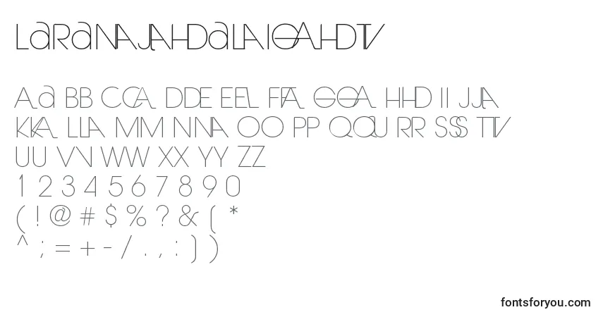Schriftart Laranjhalight – Alphabet, Zahlen, spezielle Symbole