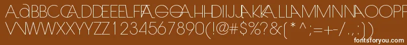 Laranjhalight-Schriftart – Weiße Schriften auf braunem Hintergrund