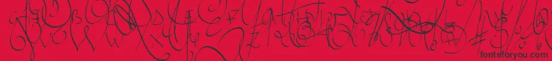 フォントLyricDragonRegular – 赤い背景に黒い文字