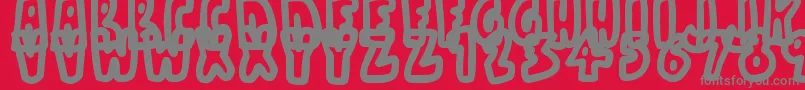 Fonte BareBones – fontes cinzas em um fundo vermelho