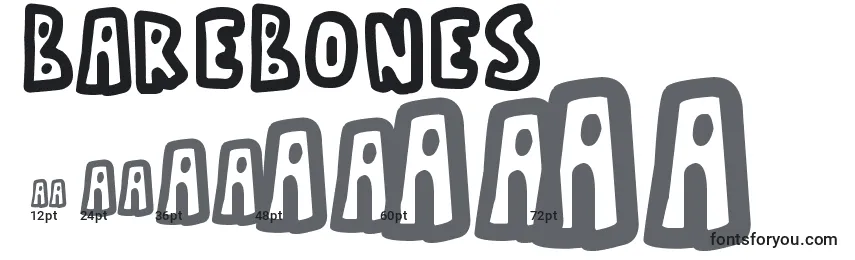 BareBones-fontin koot