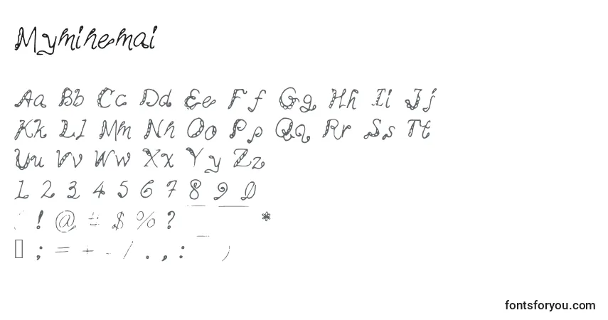 A fonte Myminemai – alfabeto, números, caracteres especiais