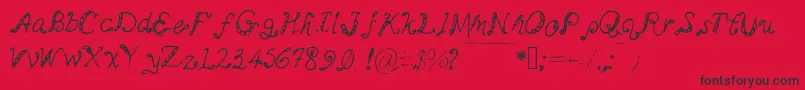 Myminemai Font – Black Fonts on Red Background