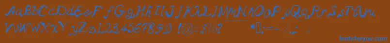 Myminemai Font – Blue Fonts on Brown Background