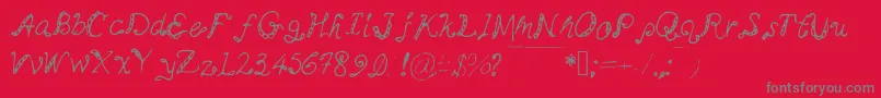 Myminemai Font – Gray Fonts on Red Background