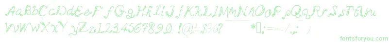 Myminemai Font – Green Fonts on White Background