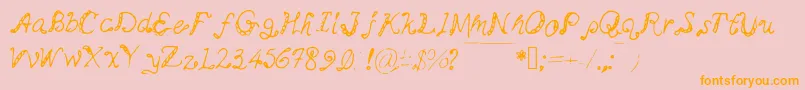 Myminemai Font – Orange Fonts on Pink Background