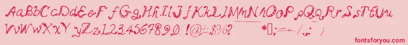 Myminemai Font – Red Fonts on Pink Background