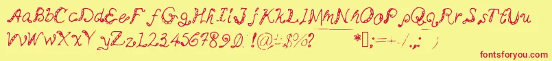 Myminemai Font – Red Fonts on Yellow Background