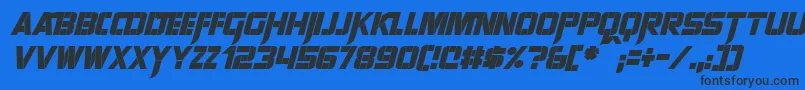 Шрифт SharpAvienneItalic – чёрные шрифты на синем фоне