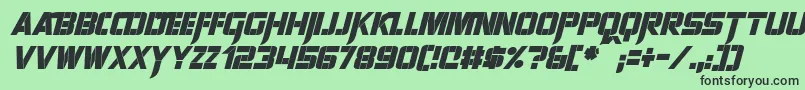 Czcionka SharpAvienneItalic – czarne czcionki na zielonym tle