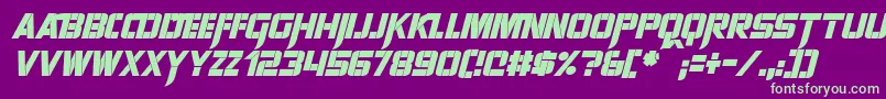 Czcionka SharpAvienneItalic – zielone czcionki na fioletowym tle