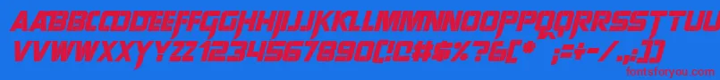 SharpAvienneItalic Font – Red Fonts on Blue Background